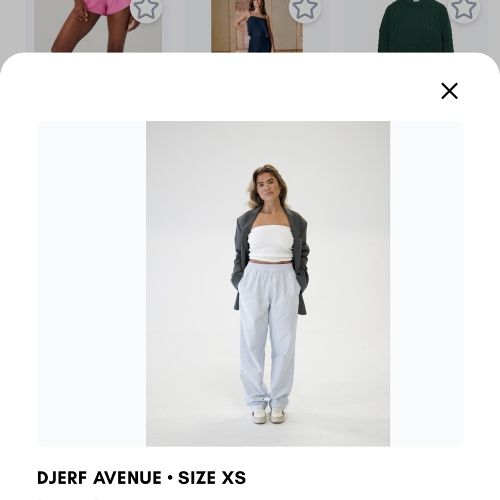 Djerf Avenue Breezy Pants Light Blue Relaxed Fit Trousers Size XS - Picture 4 of 4